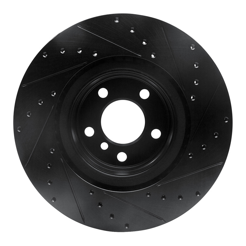 BMW M240I Brake Rotor (1) - Rear Left - R1 Concepts - Drilled & Slotted - Black - `12-`20